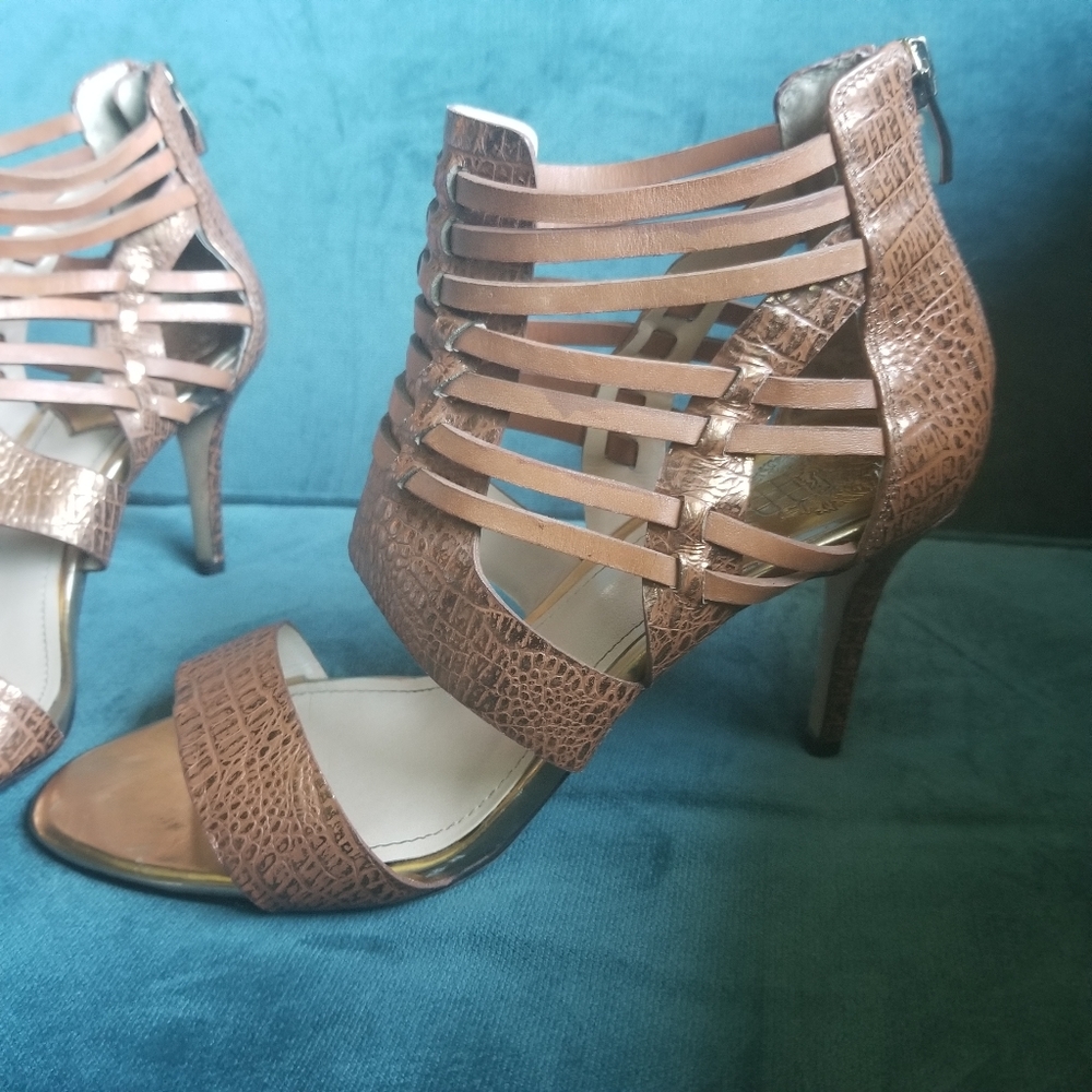 Slightly worn gladiator style heels.